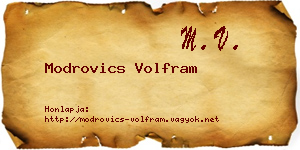 Modrovics Volfram névjegykártya
